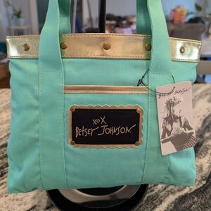 Betsey Johnson Mint Tote with Gold Accents